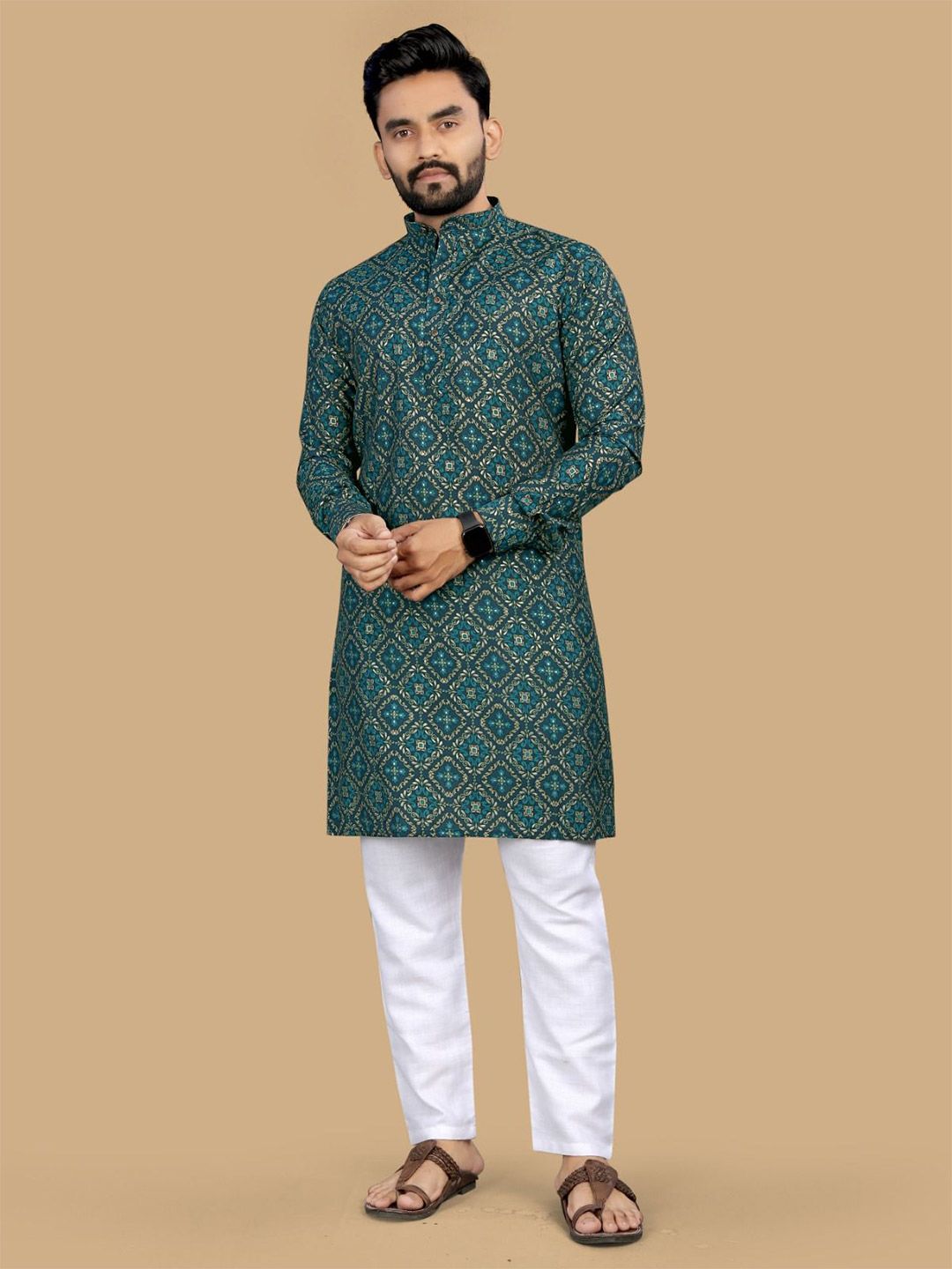 DHRUVIL IMPEX Men Ethnic Motifs Printed Kurta-picture-23