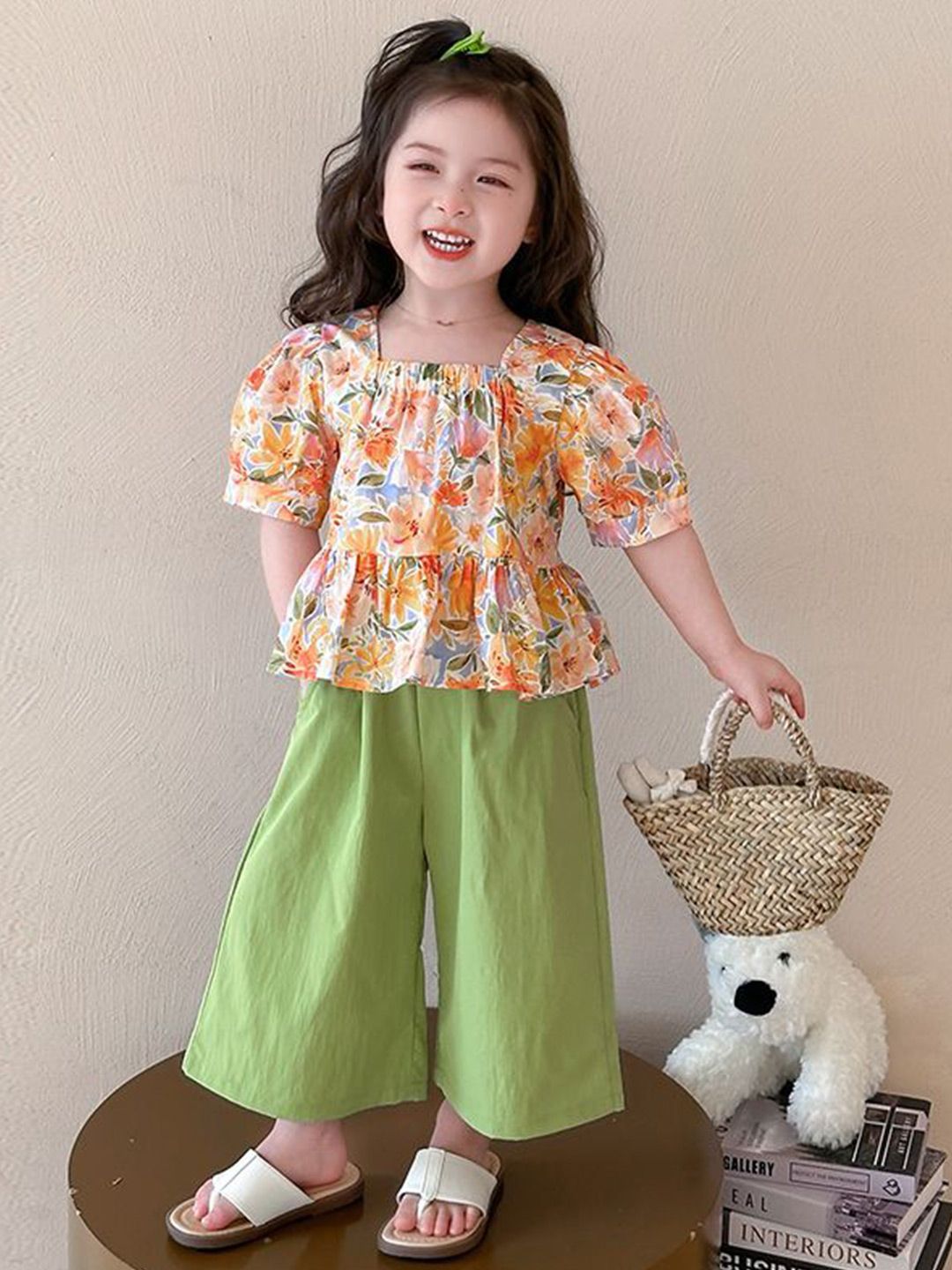 StyleCast x Revolte Girls Square Neck Short Sleeves Printed Top With Palazzos-picture-21