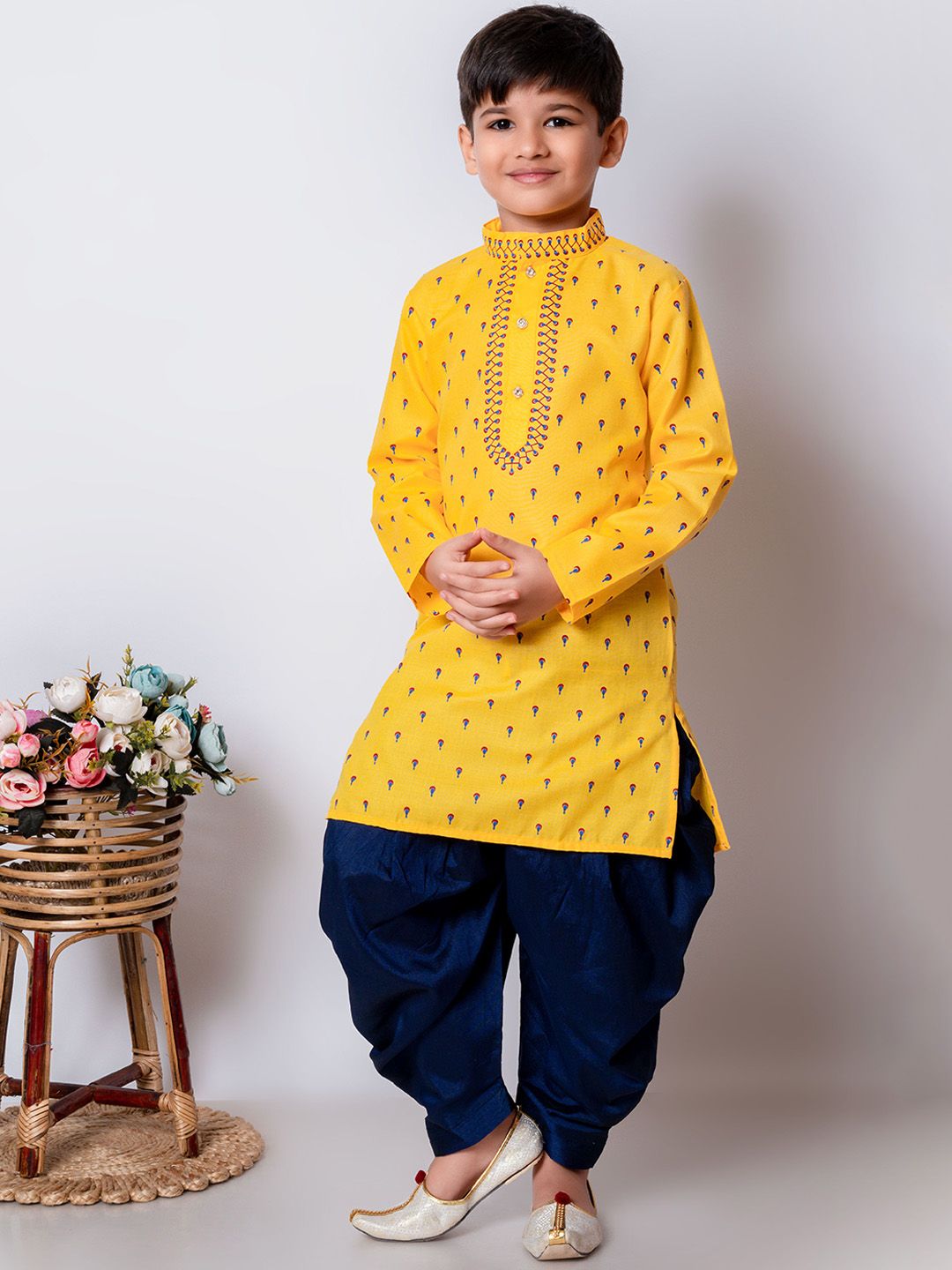 AHLAN APPARELS Boys Ethnic Motifs Printed Regular Kurta with Patiala-picture-29