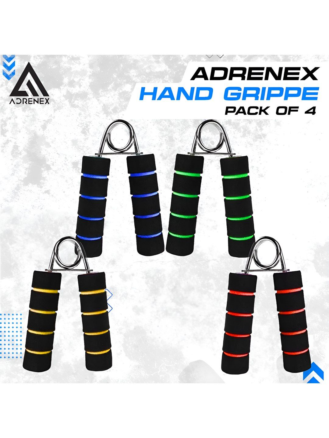 ADRENEX Set Of 4 Non-Slip & Anti-Skid Hand Grippers-picture-37