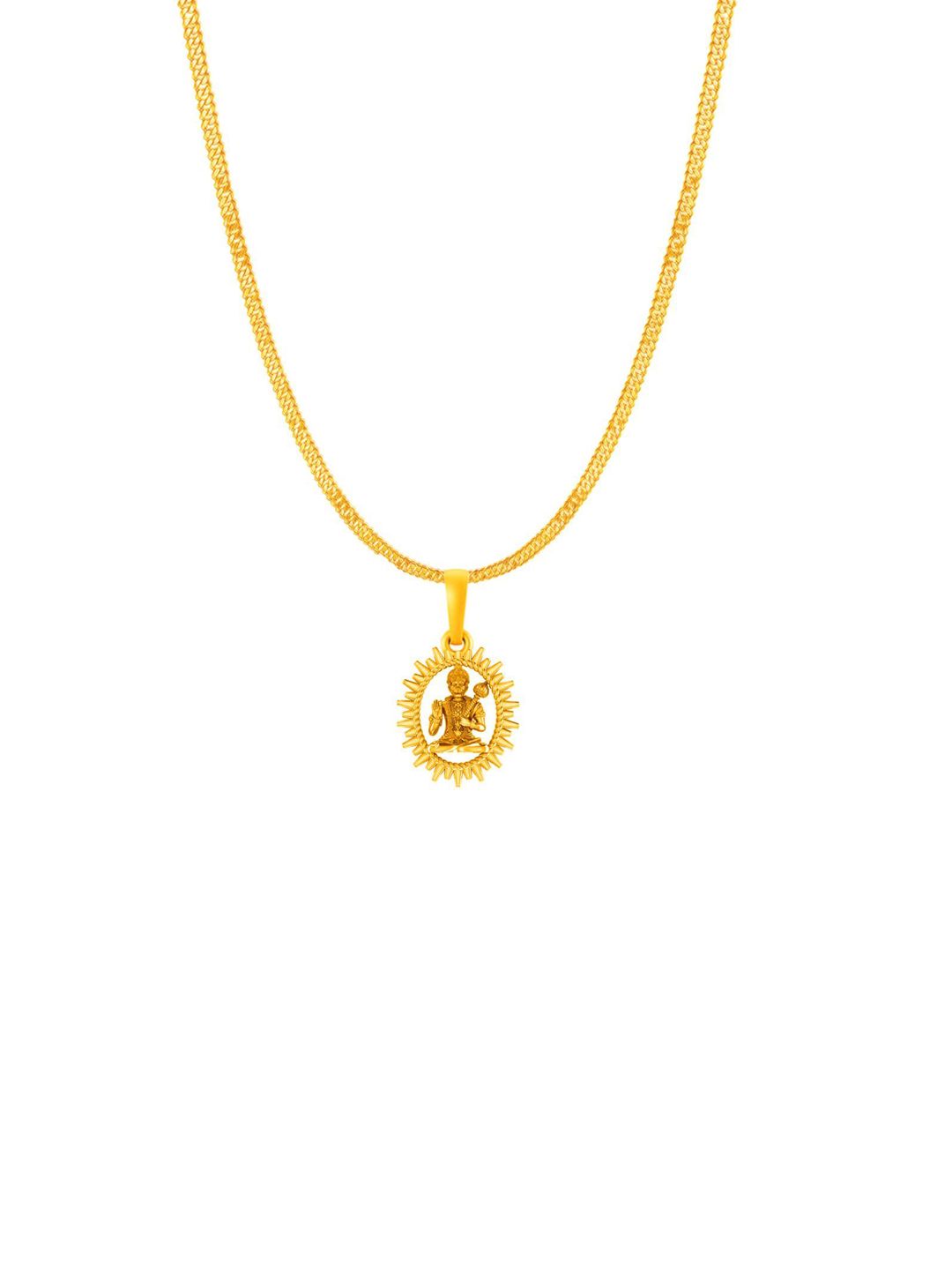 AKSHAT SAPPHIRE 92.5 Sterling Silver 22KT Gold-Plated Contemporary Pendant With Chain-picture-39