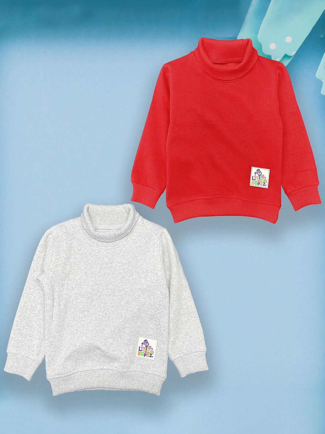 YUV Kids Pack Of 2 Turtle Neck Applique Relaxed Fit T-Shirts-picture-11