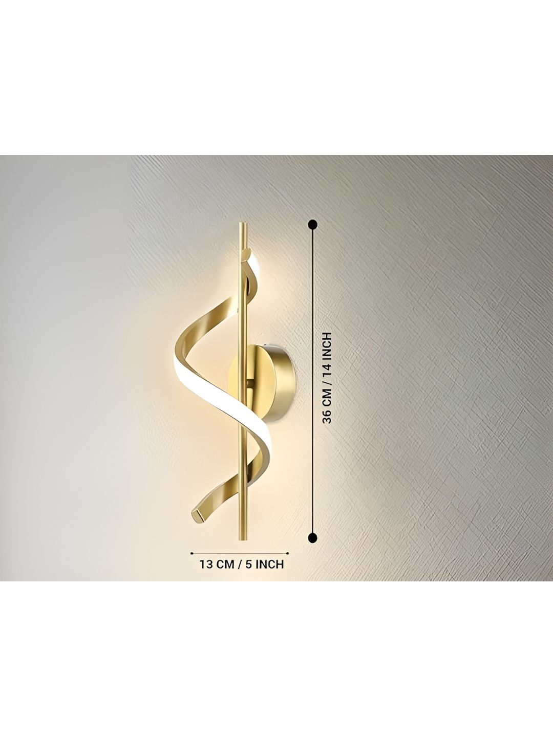 FILLISKA Gold-Toned & White Aluminium Contemporary Abstract Shaped Shaped Wall Lamp-picture-43