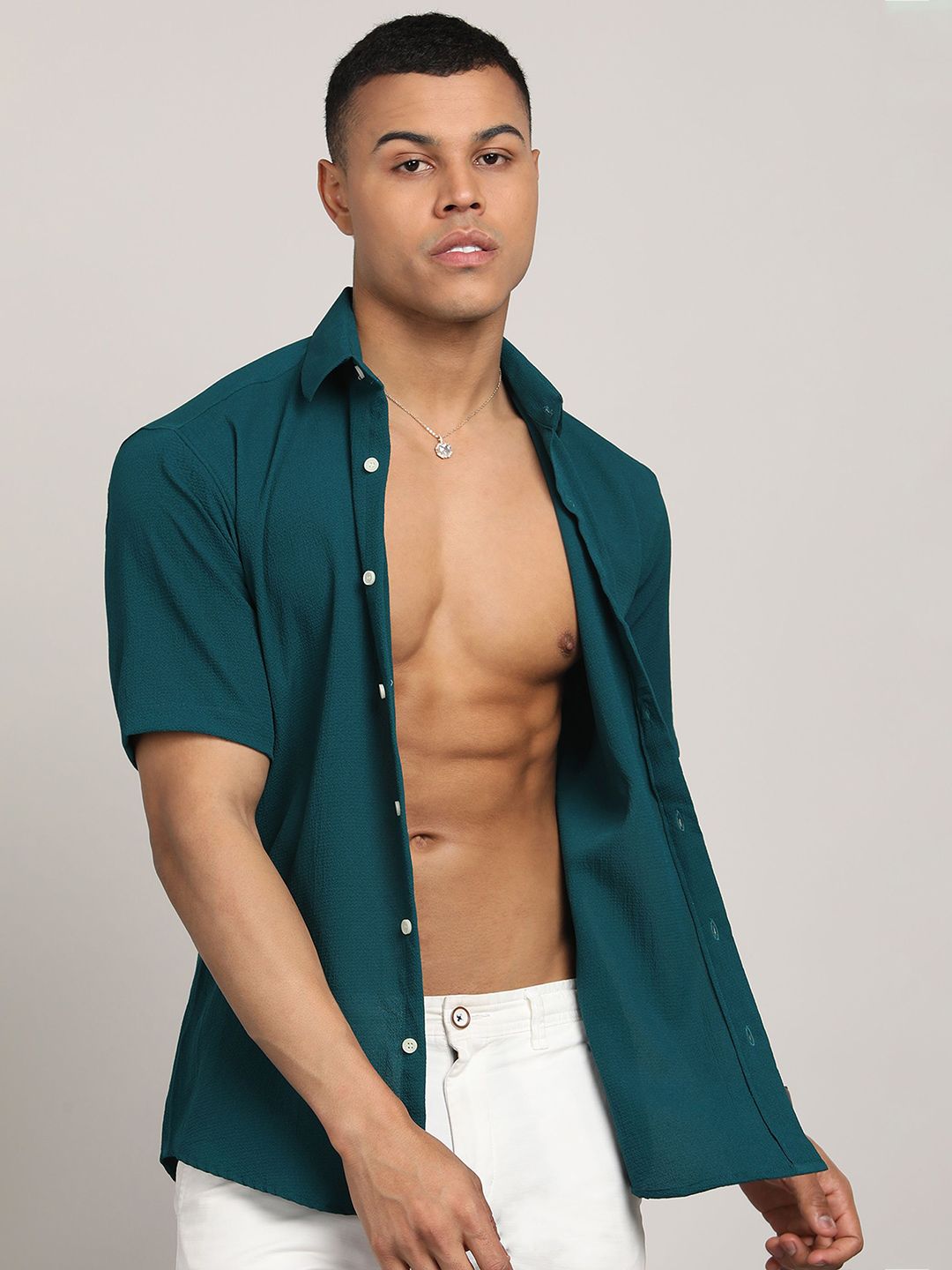 FUBAR Slim Fit Spread Collar Casual Shirt-image-42