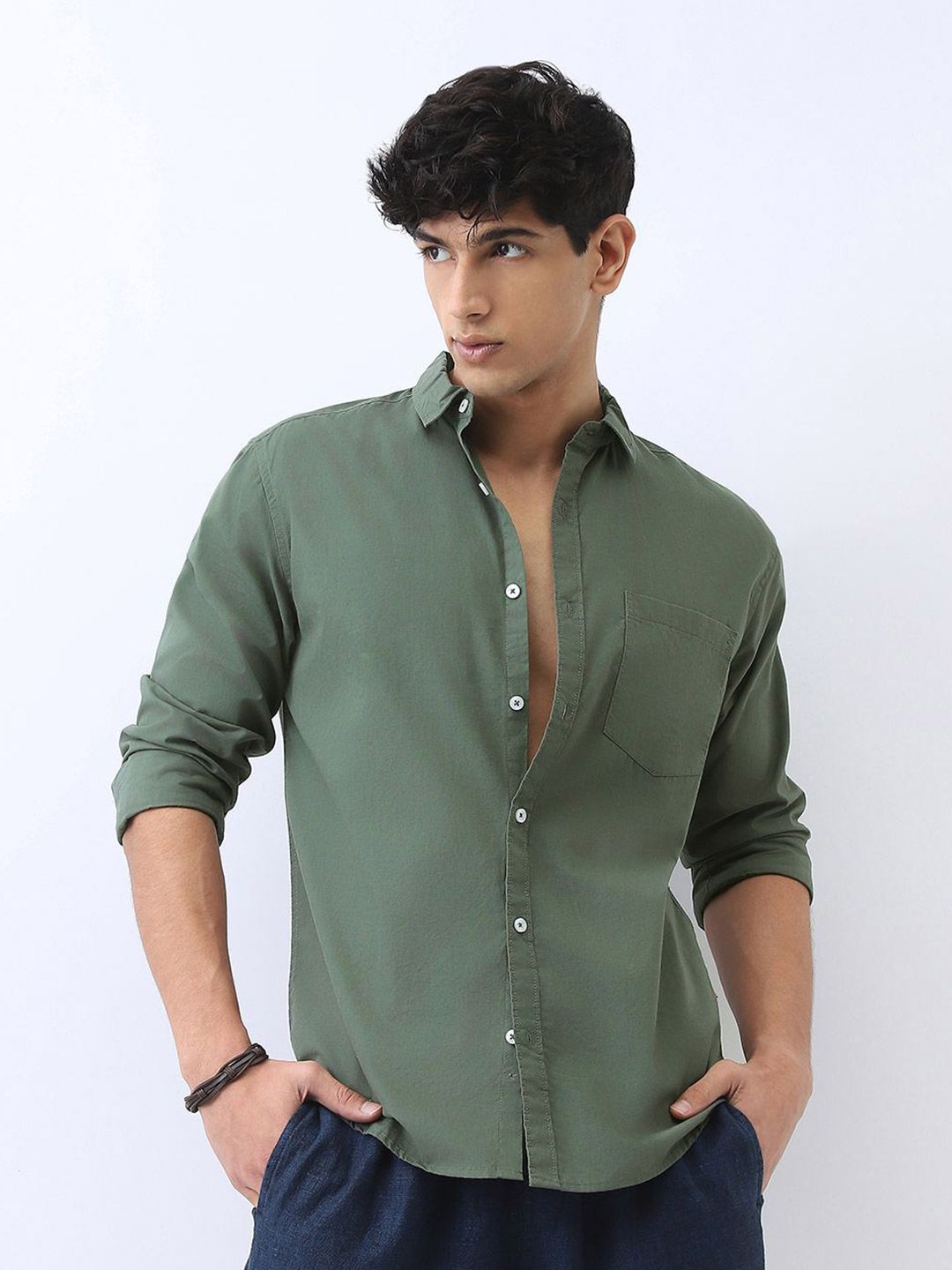 Urbano Fashion Men Cotton Full Sleeve Regular Fit Casual Solid Shirt-picture-38