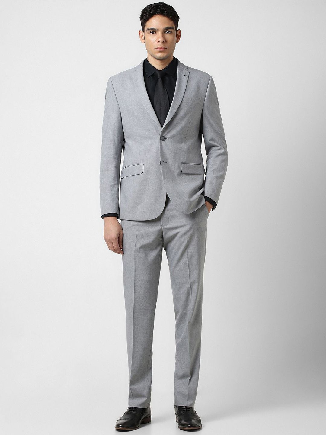 Van Heusen Textured Slim Fit Single Breasted Notched Collar 2-Piece Suit