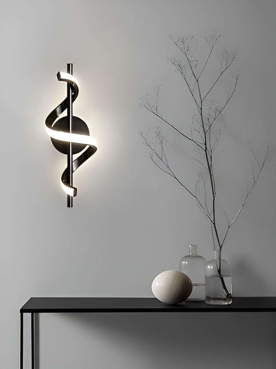 FILLISKA Black & White Aluminium Contemporary Abstract Shaped Shaped Wall Lamp-picture-30