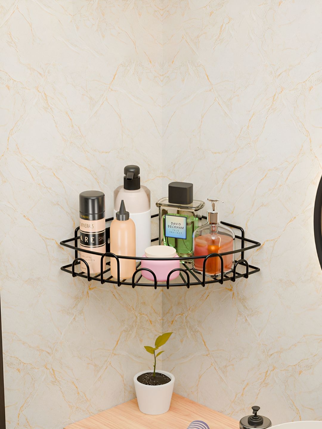 Aura Black Metal Self-Adhesive Bathroom Organisers-picture-31