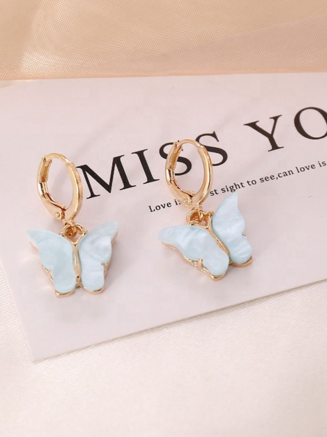 DressBerry Stainless Steel Gold-Plated Butterfly Quirky Hoop Earrings-picture-49