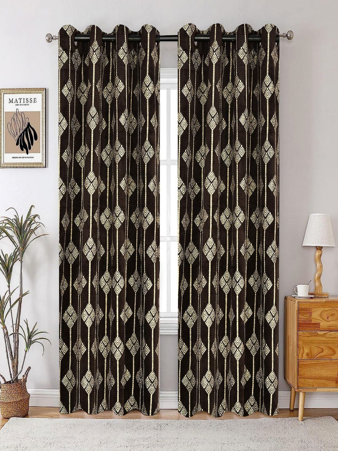 Myntra Elegant Homes Unisex Set of 2 Room Darkening Long Door Curtain-picture-27