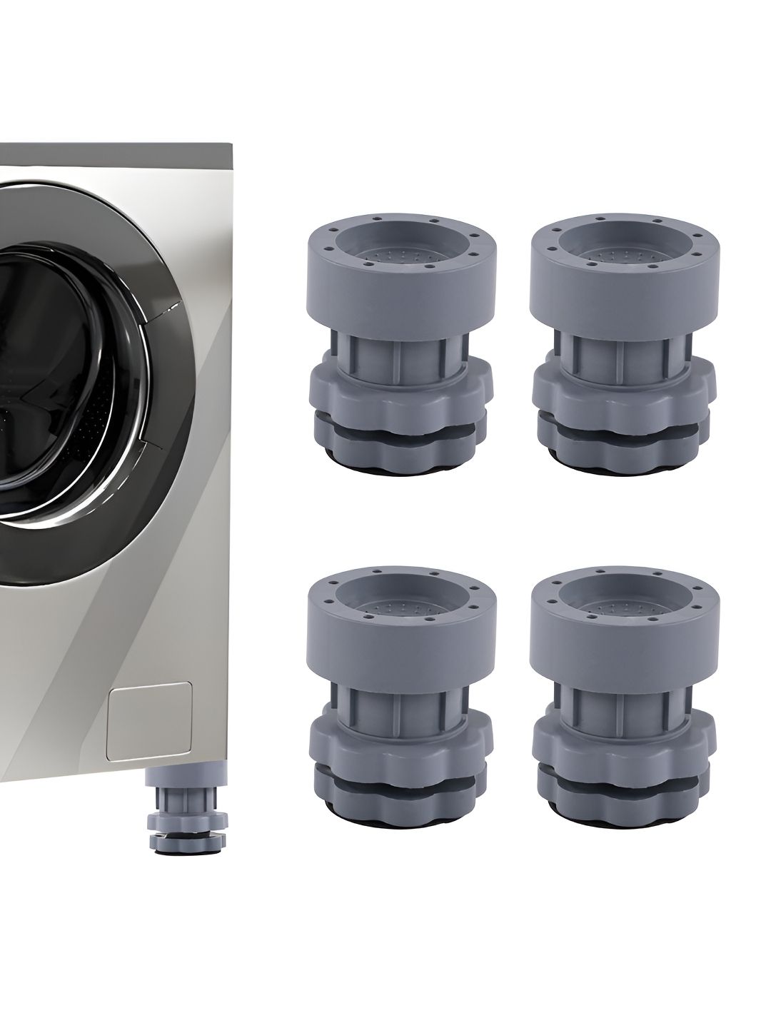 Aura Grey 4 piece Solid Plastic Bath Accessories Set-picture-27