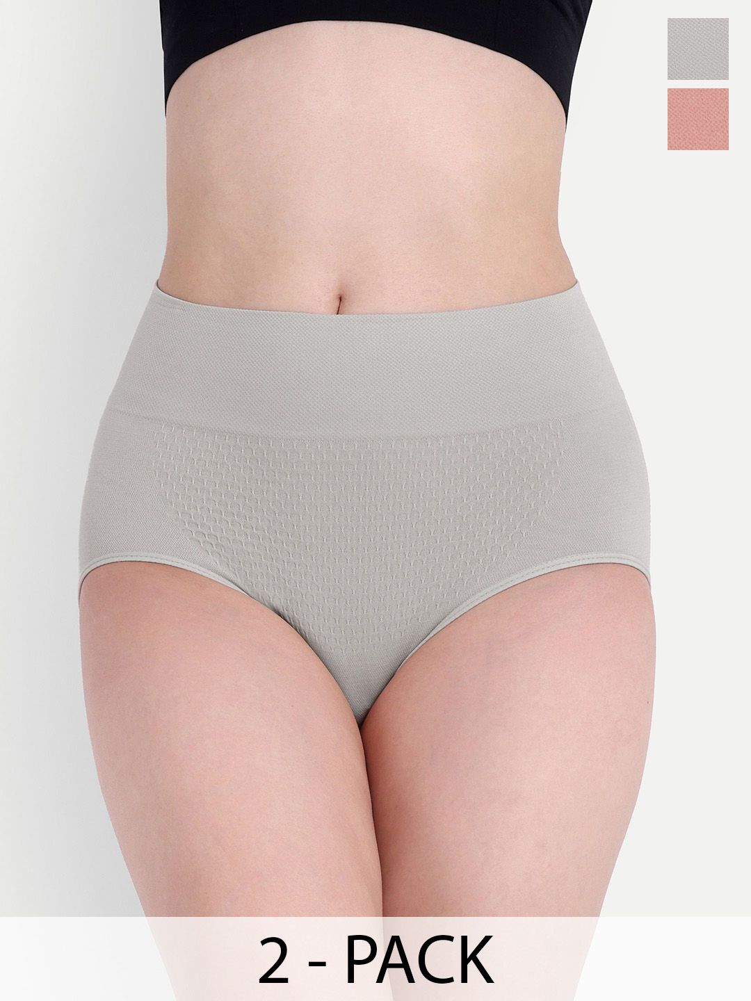 CALBONE Pack Of 2 High Waist Seamless Tummy Tucker Shapewear-image-5