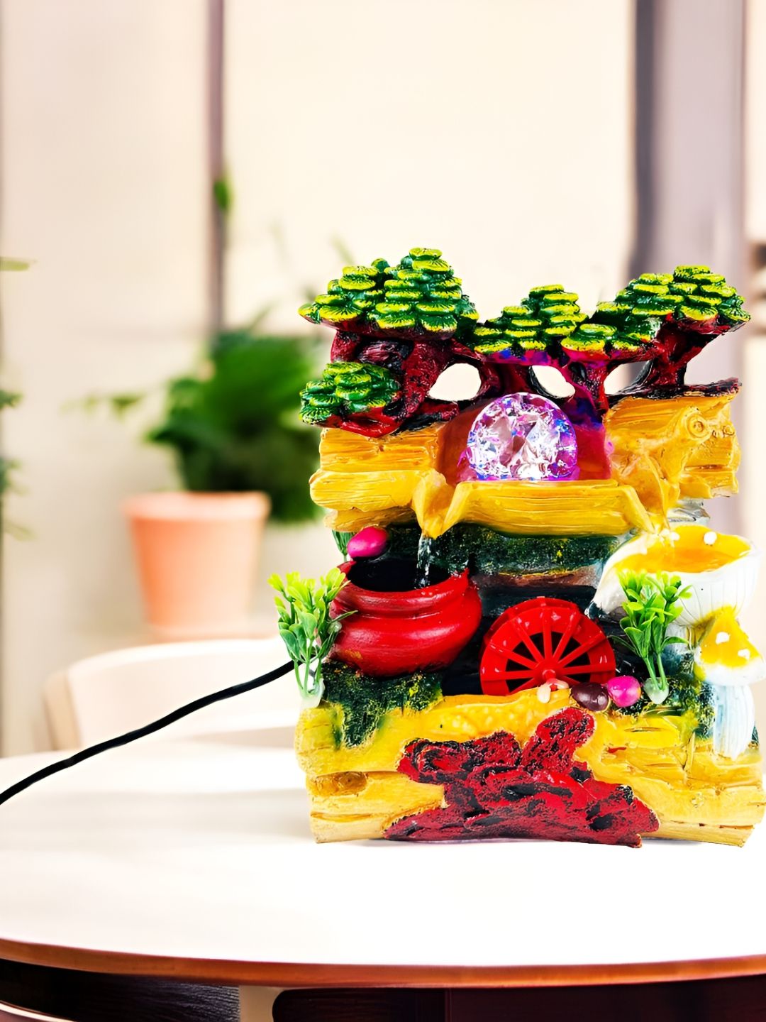 Go Hooked Polyresin Waterfall Fountain with LED Lights & Adjustable Speed Control-picture-38