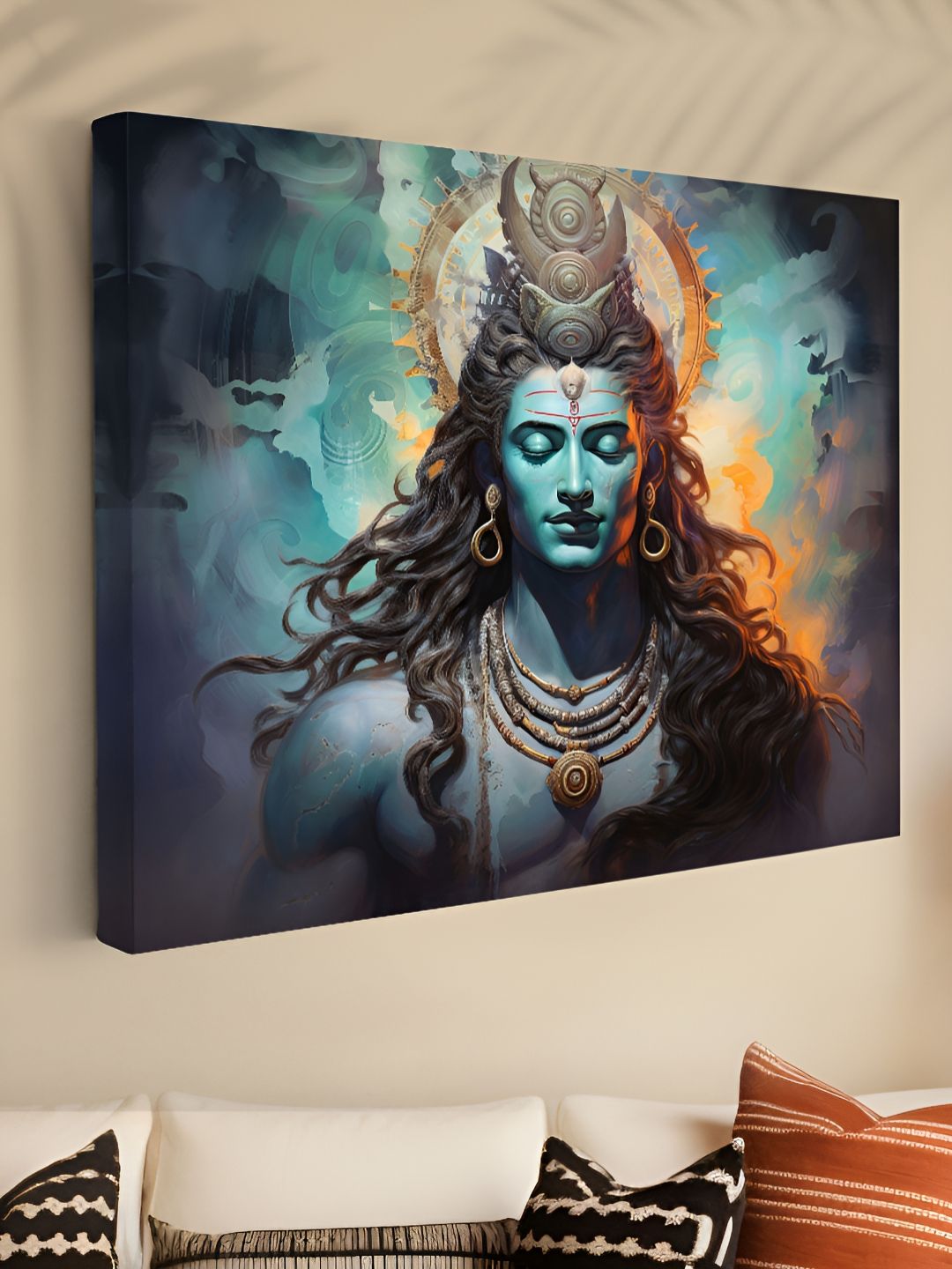 Livin'luxe Blue & Black 1 Piece Canvas Religious Wall Paintings-image-27