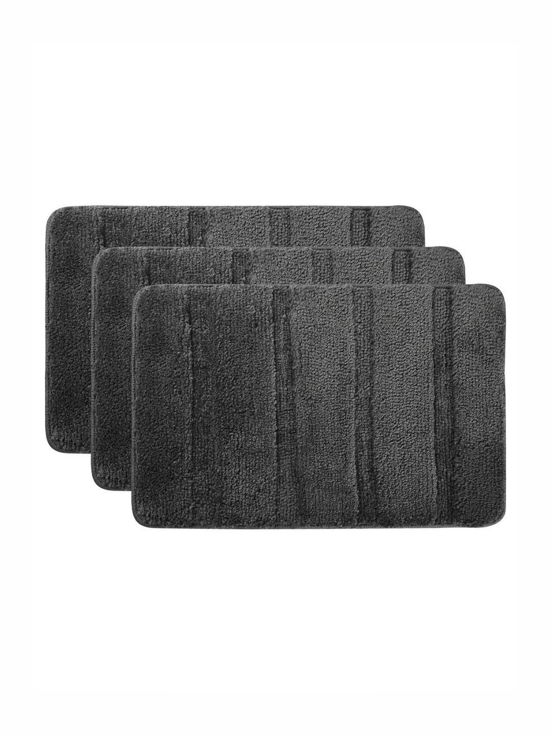 Aura 3-Pcs Grey Microfibre Anti-Skid Bath Rugs-picture-22