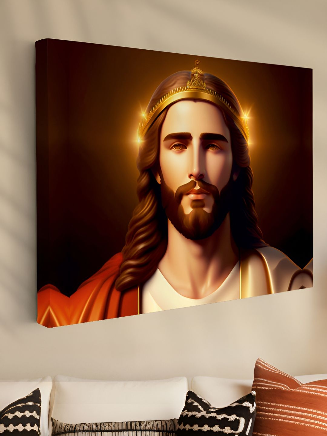 Myntra Elegant Homes Brown & White 1 Piece Canvas Religious Wall Paintings-picture-39