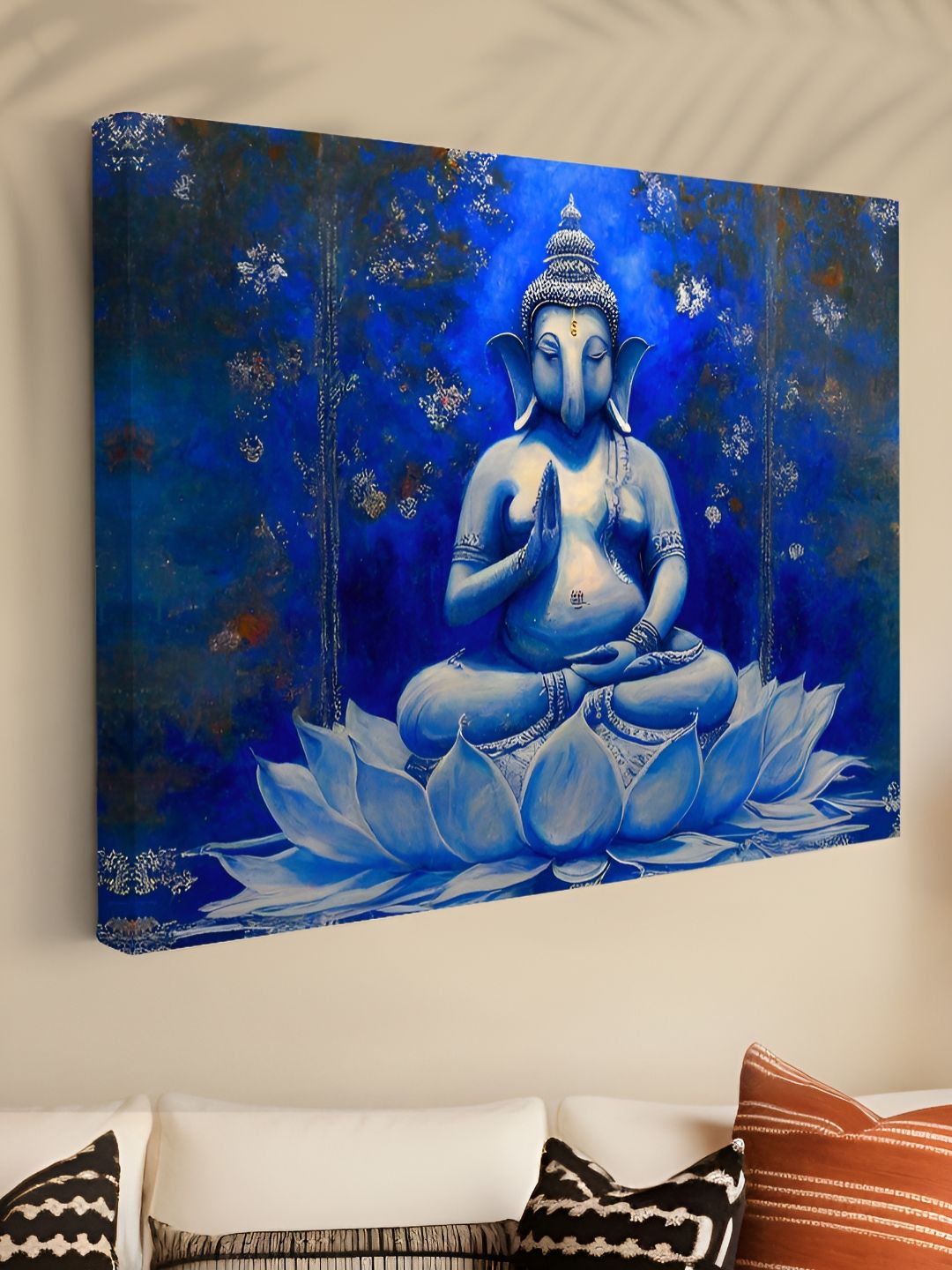 Myntra Elegant Homes Blue & White Lord Ganesha Religious Canvas Wall Art-picture-30