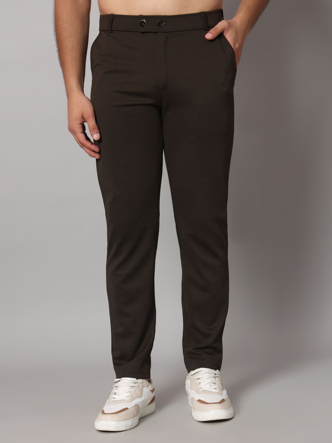 VOGAAN Men Solid Comfort Slim Fit Trousers-picture-12