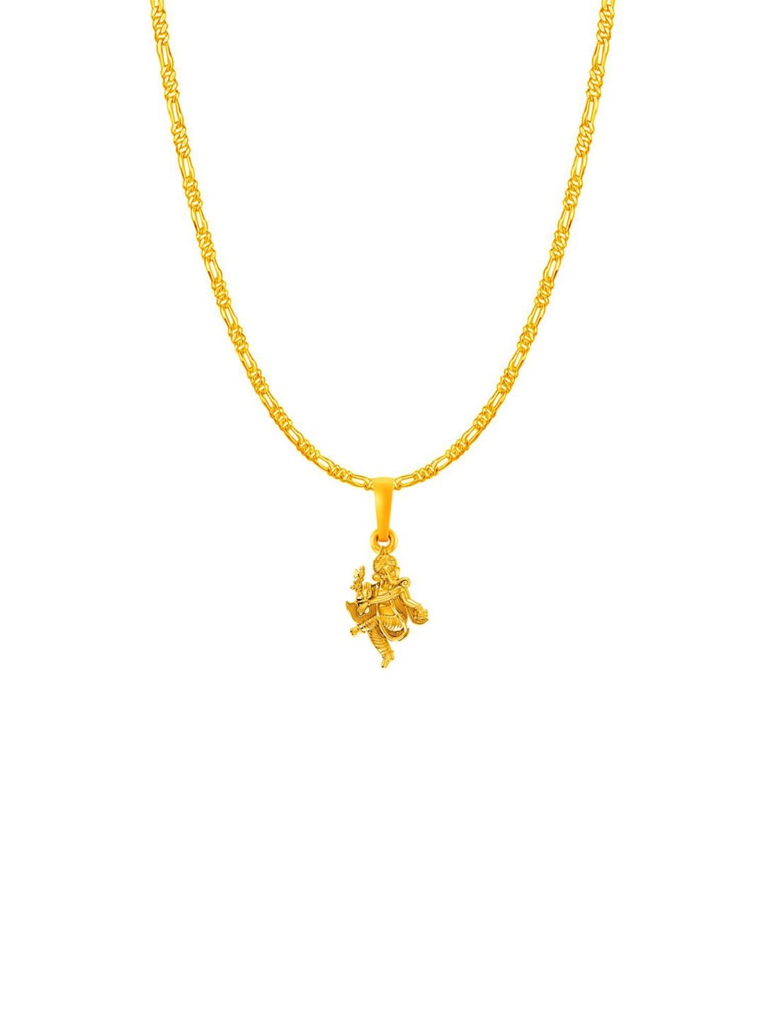 AKSHAT SAPPHIRE 92.5 Sterling Silver 22KT Gold-Plated Contemporary Ganesh Pendant Chain-picture-32