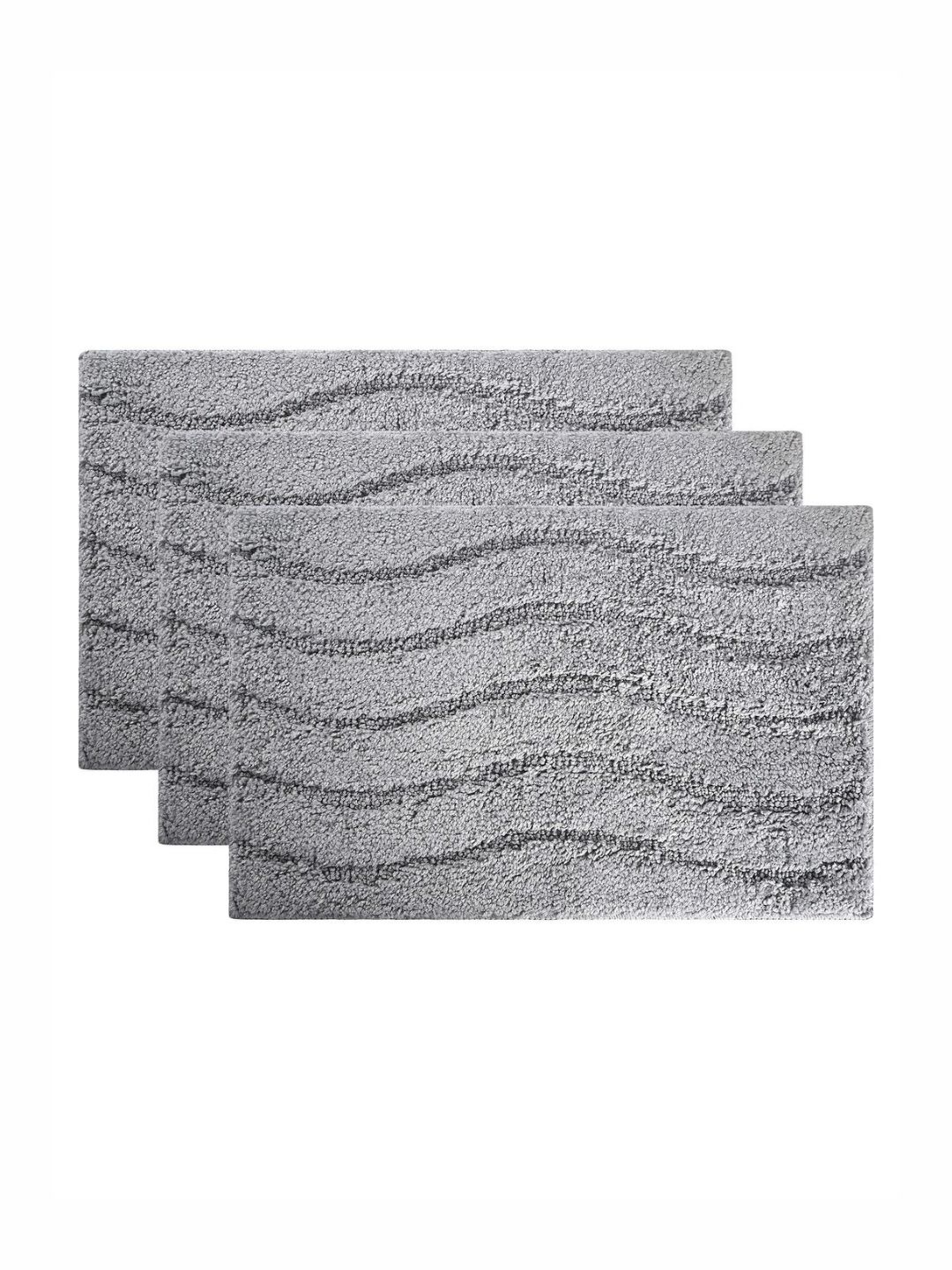 Aura 3-Pcs Grey Waves Pattern Anti-Skid Bath Mats-picture-35