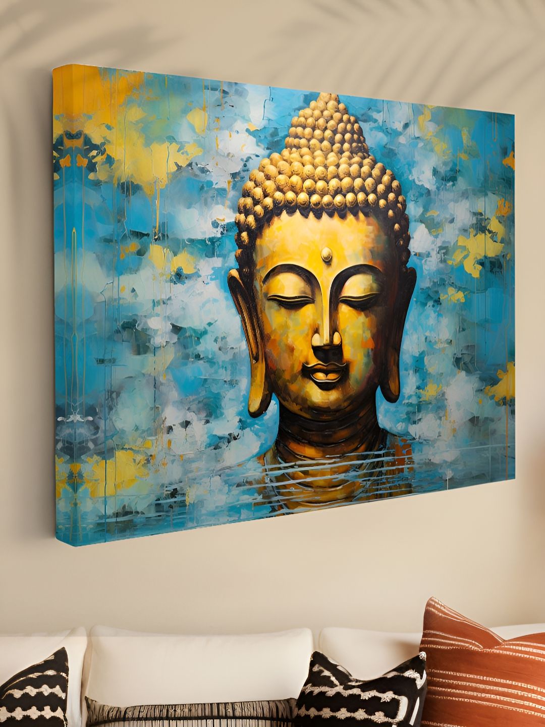 Myntra Elegant Homes Blue & Yellow 1 Piece Canvas Other Wall Paintings-picture-13