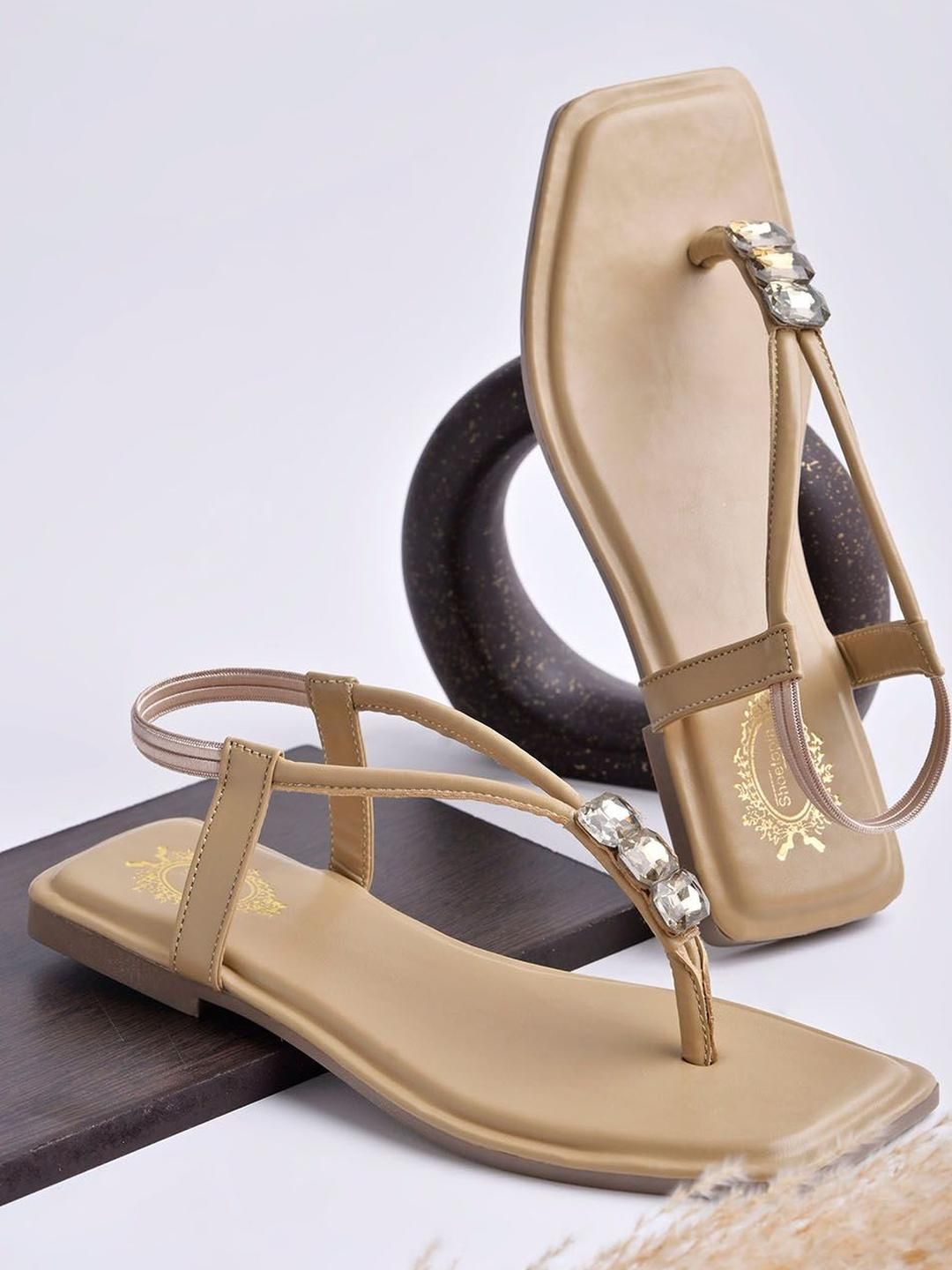 Stylestry Girls Embellished Party Open Toe Flats-picture-32