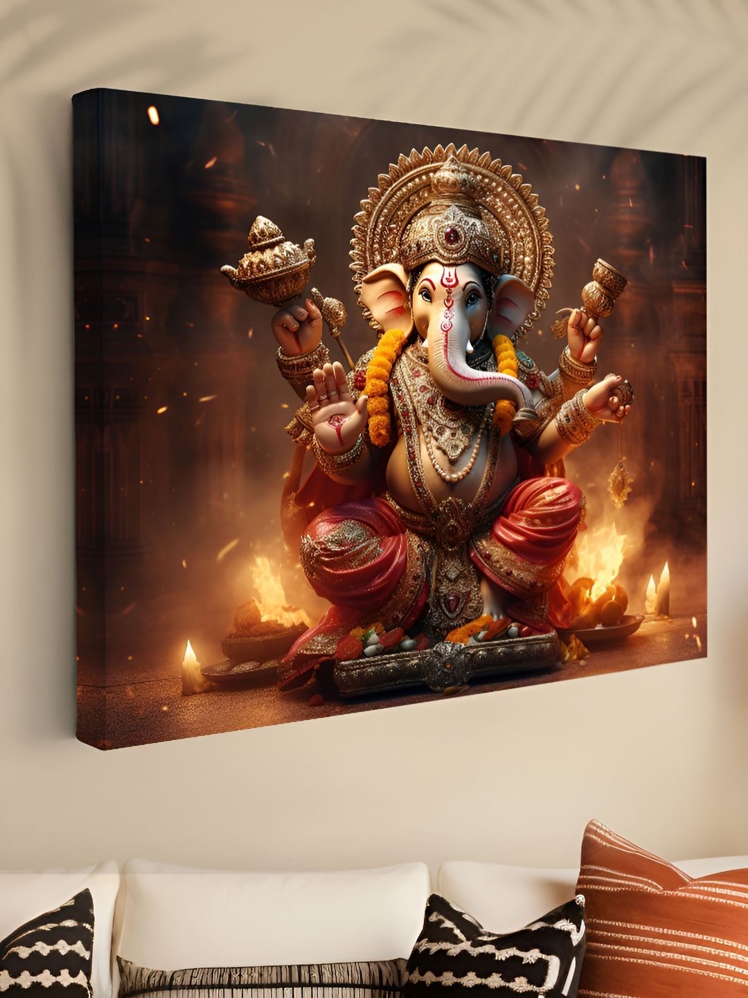 Myntra Elegant Homes Black & Red Lord Ganesha Religious Canvas Wall Art-picture-40