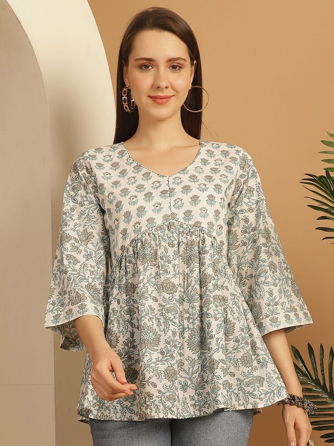 Merira Women Floral Printed Pure Cotton Tunic-picture-19