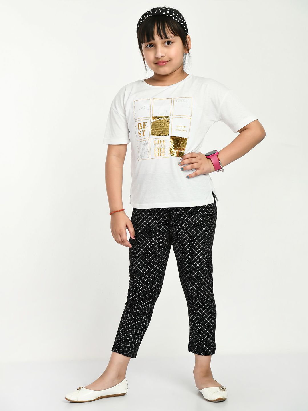 BAESD Girls Checked Cotton High-Rise Slim Fit Capris-picture-23