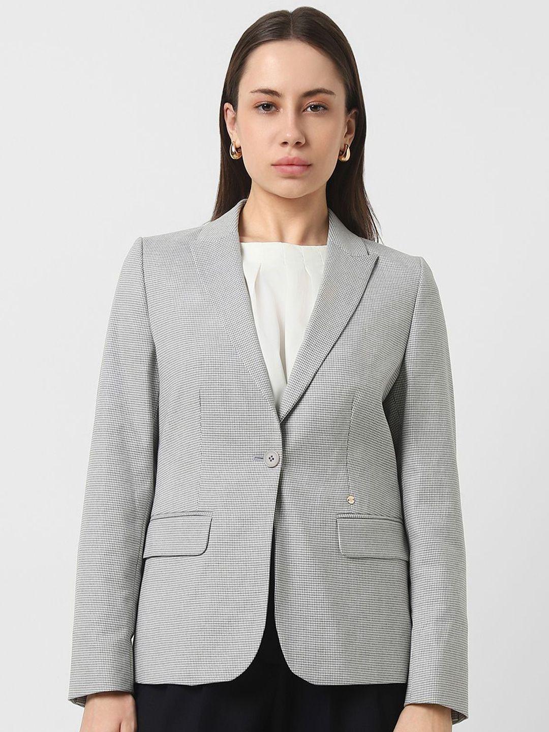 Van Heusen Woman Printed Notched Lapel Collar Single Breasted Blazer-picture-46