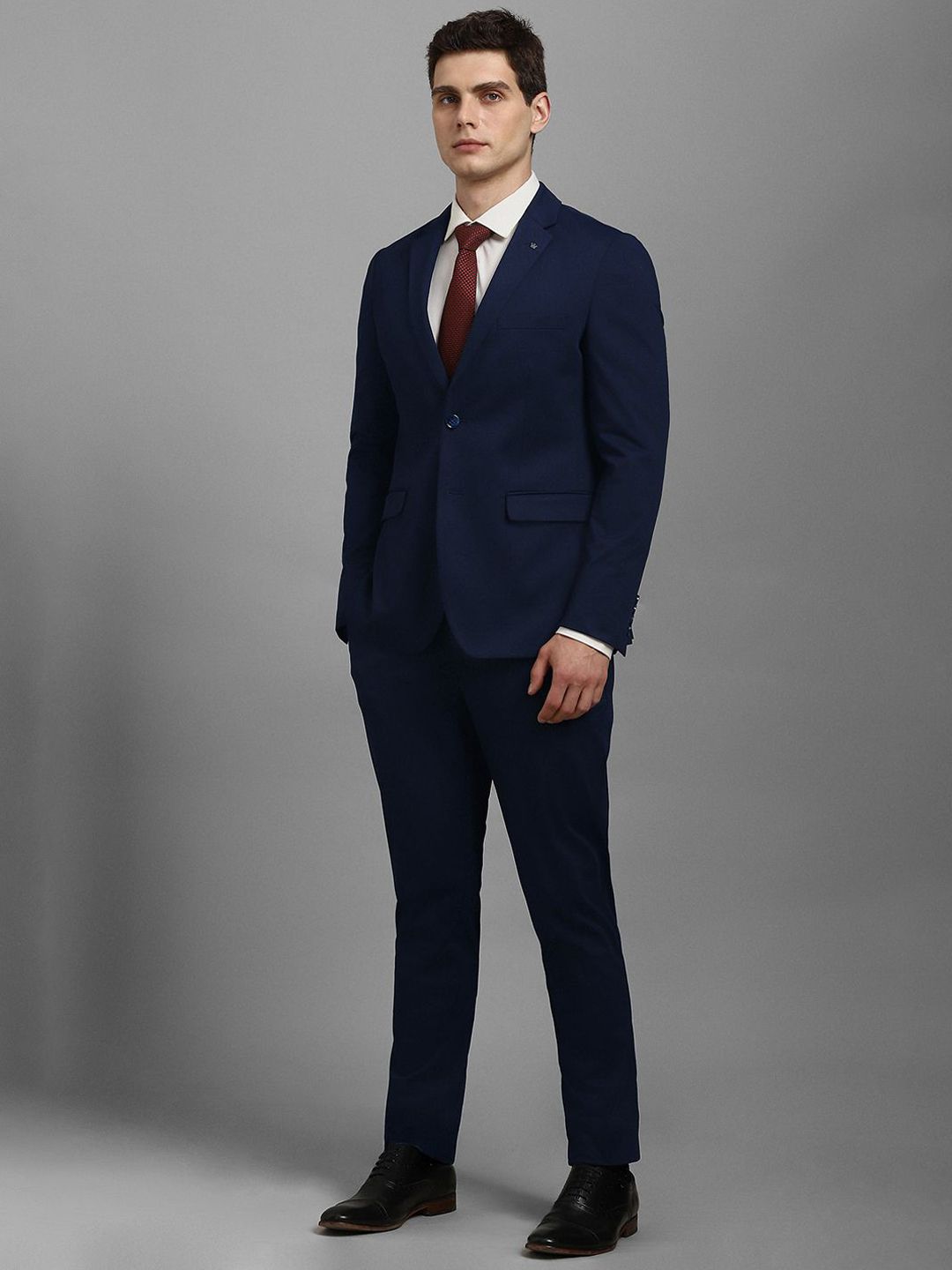 Louis Philippe Sport Super Slim Fit Single Breasted Notched Collar 2-Piece Suit-picture-22