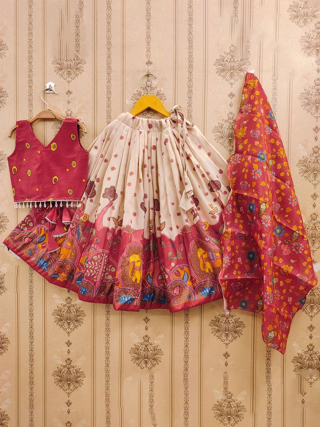 BAESD Girls Printed Ready to Wear Lehenga & Blouse With Dupatta-picture-39