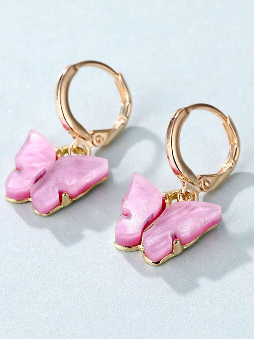 DressBerry Elegant Stainless Steel Gold Plated Quirky Hoop Earrings-picture-10