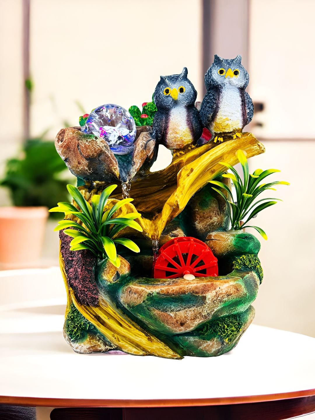Go Hooked Polyresin Waterfall Fountain with LED Lights & Adjustable Speed Control-picture-37