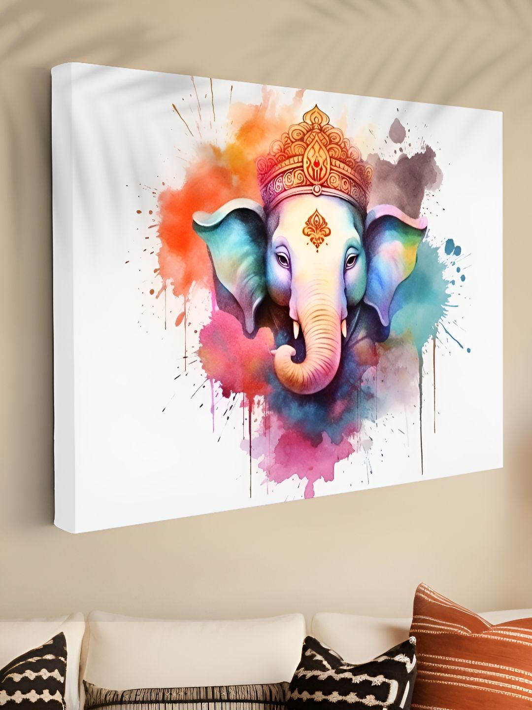 Myntra Elegant Homes White & Blue Lord Ganesha Religious Canvas Wall Art-picture-19