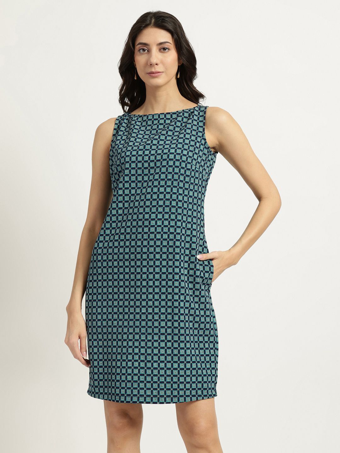 fable street FableStreet Women Geometric Print Shift Dress-picture-10
