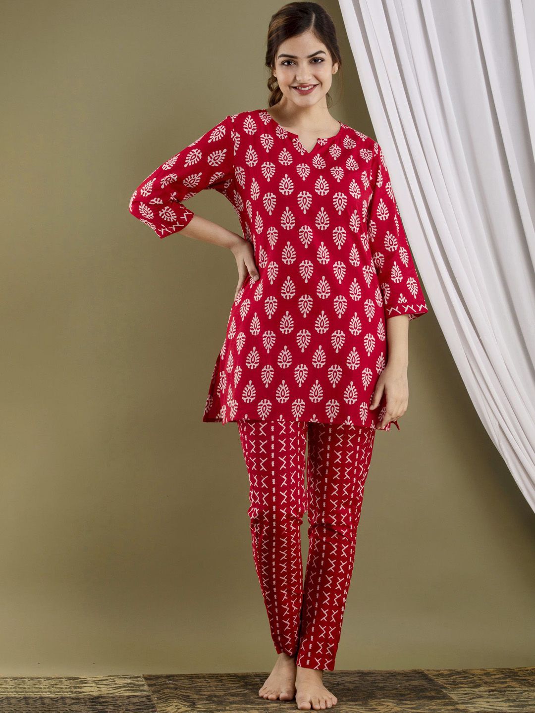 Anouk Rustic Women Printed Regular Pure Cotton Kurta with Pyjamas Kurta Sets-picture-28