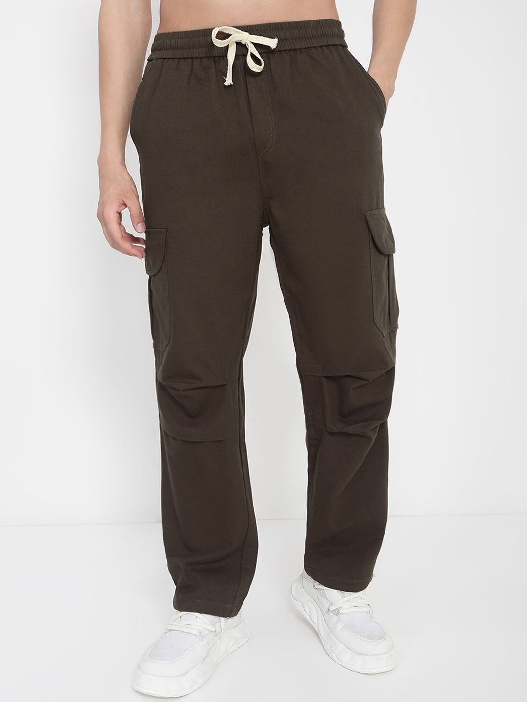 SHOWOFF Men Solid Comfort Straight Fit Low-Rise Casual Trousers-picture-26