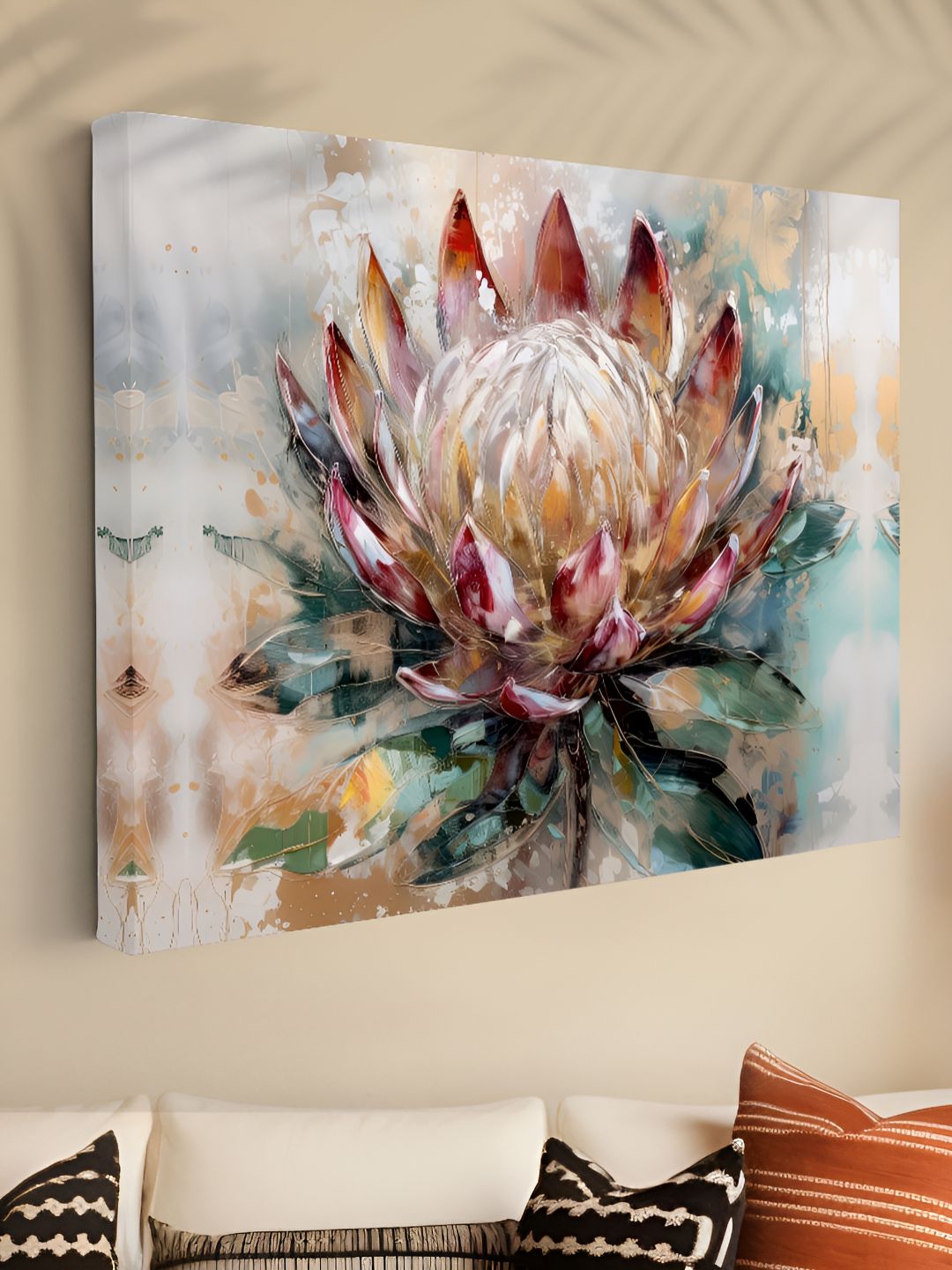 Myntra Elegant Homes Red & Beige 1 Piece Canvas Floral and Botanical Wall Paintings-picture-34