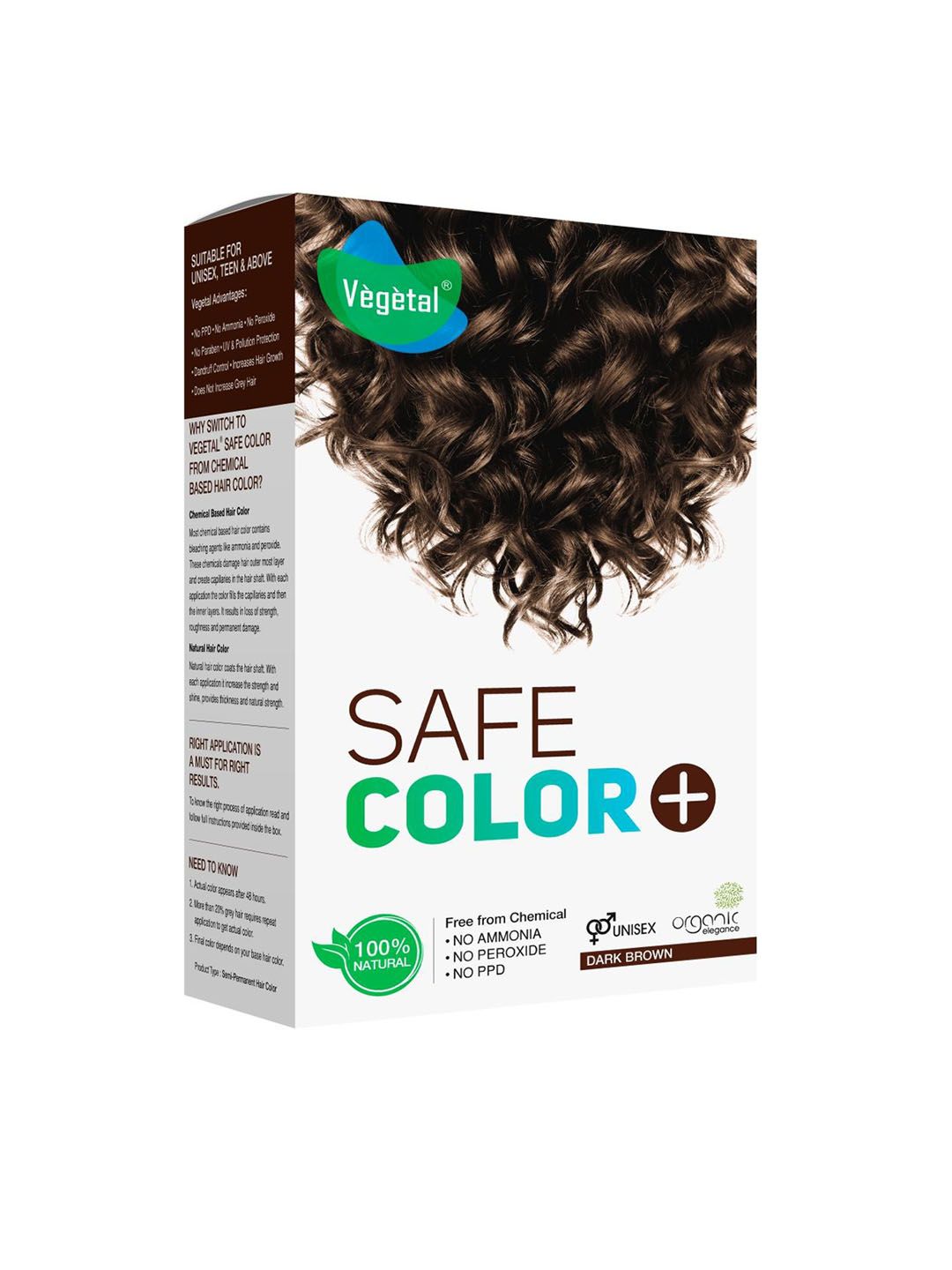 Vegetal Safe Color Hair Color - 100 g - Dark Brown-picture-29