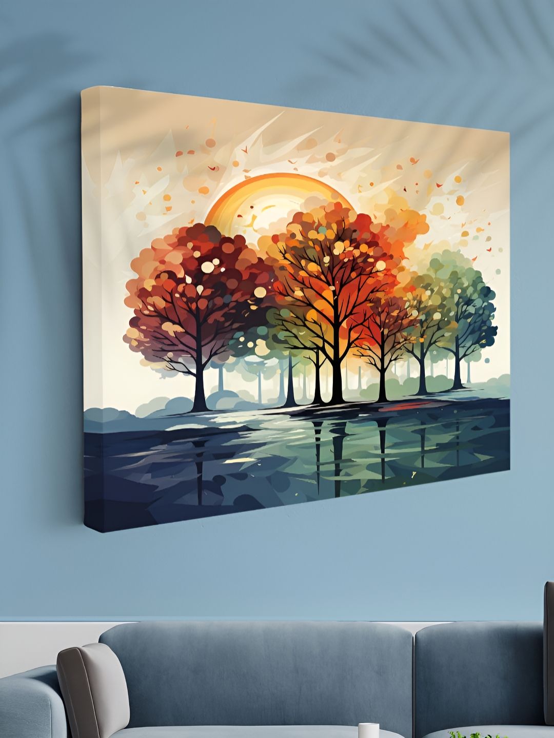 Aura Orange & Green 1 Piece Canvas Floral and Botanical Wall Paintings-image-44