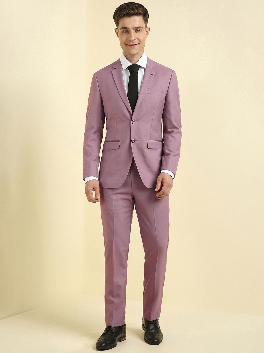Allen Solly Slim Fit Single Breasted Notched Collar Two Piece Formal Suit-picture-54