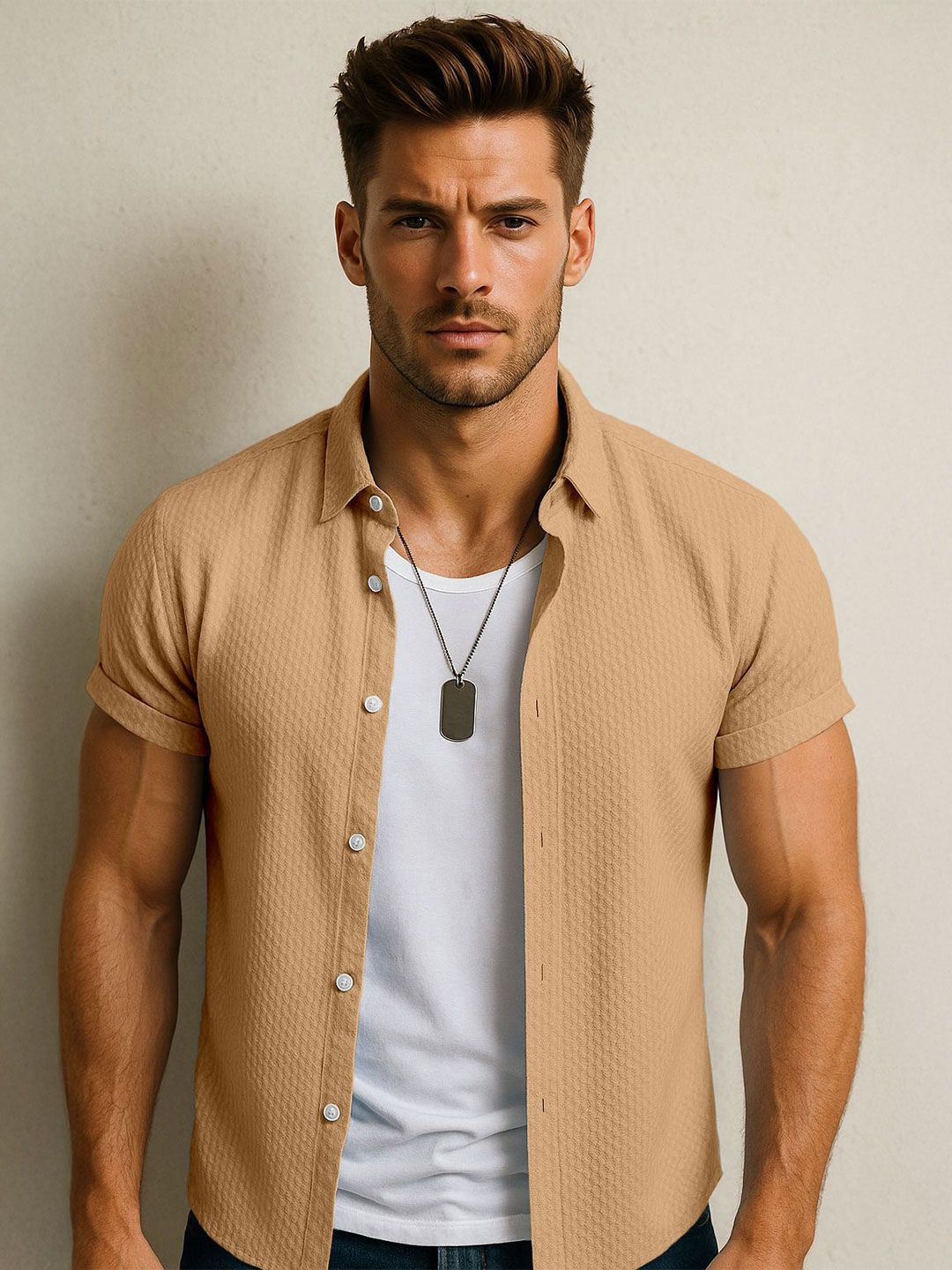 SWADESI STUFF Self Design Comfort Fit Casual Shirt-picture-27