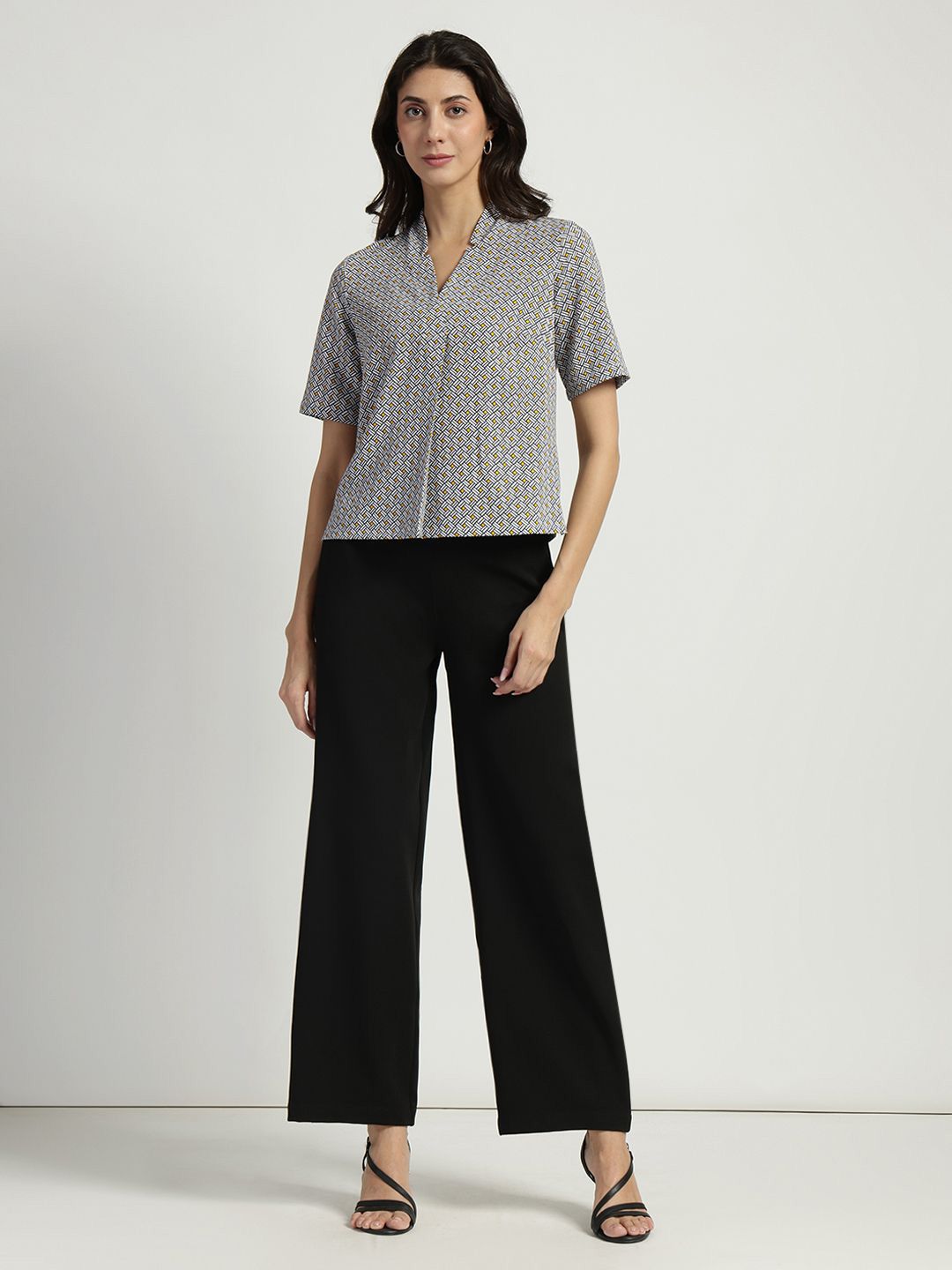 FableStreet Women Geometric Print Top - White And Yellow-picture-18