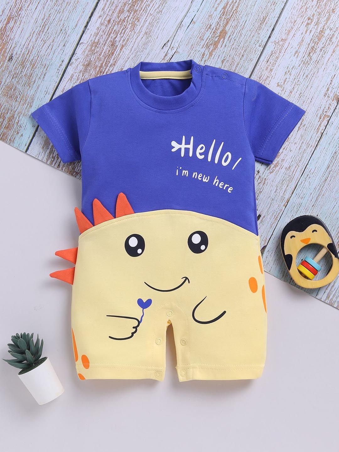 Toonyport Infants Printed Pure Cotton Round Neck Rompers