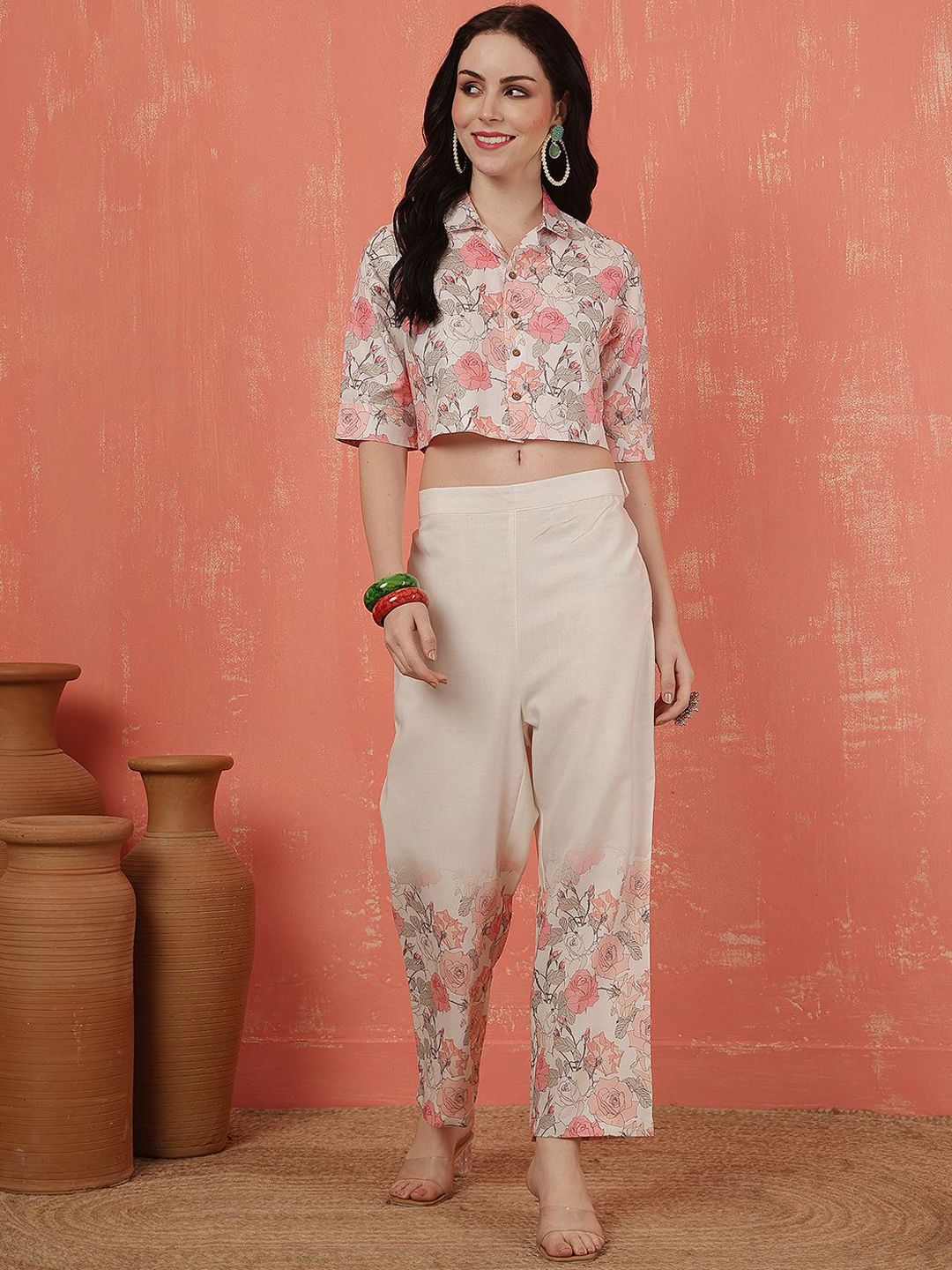 Anouk Printed Cotton Top With Palazzo Co-Ords