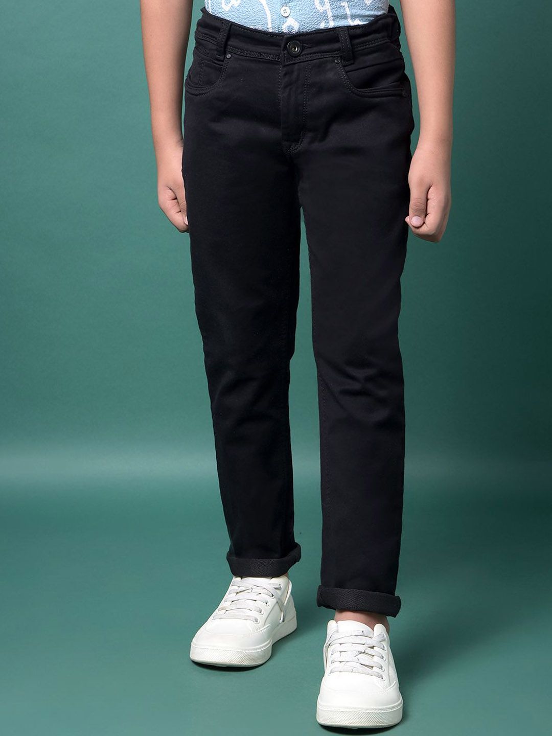 Crimsoune Club Boys Slim Fit Mid-Rise Heavy Fade Stretchable Jeans