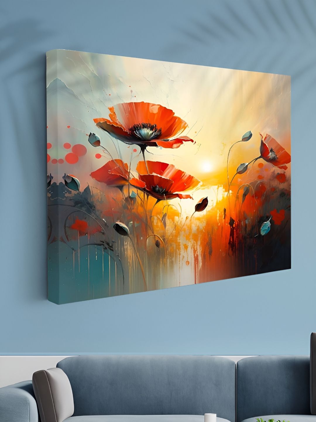 Aura Orange & Yellow 1 Piece Canvas Floral and Botanical Wall Paintings-image-29