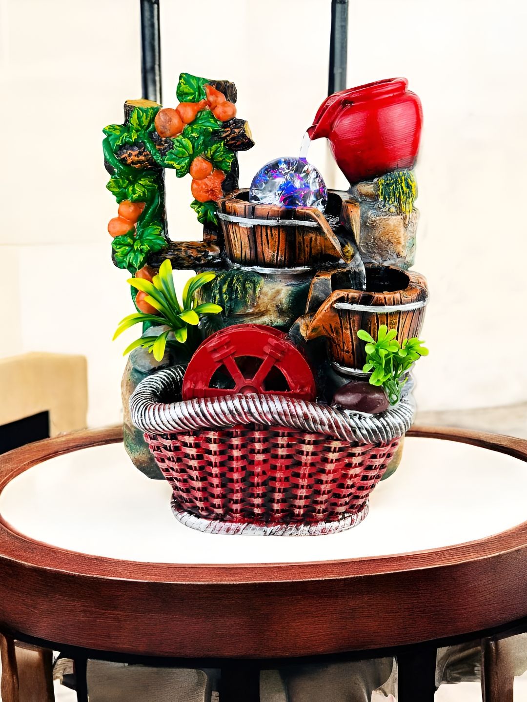 Go Hooked Polyresin Waterfall Fountain with LED Lights & Adjustable Speed Control-picture-30