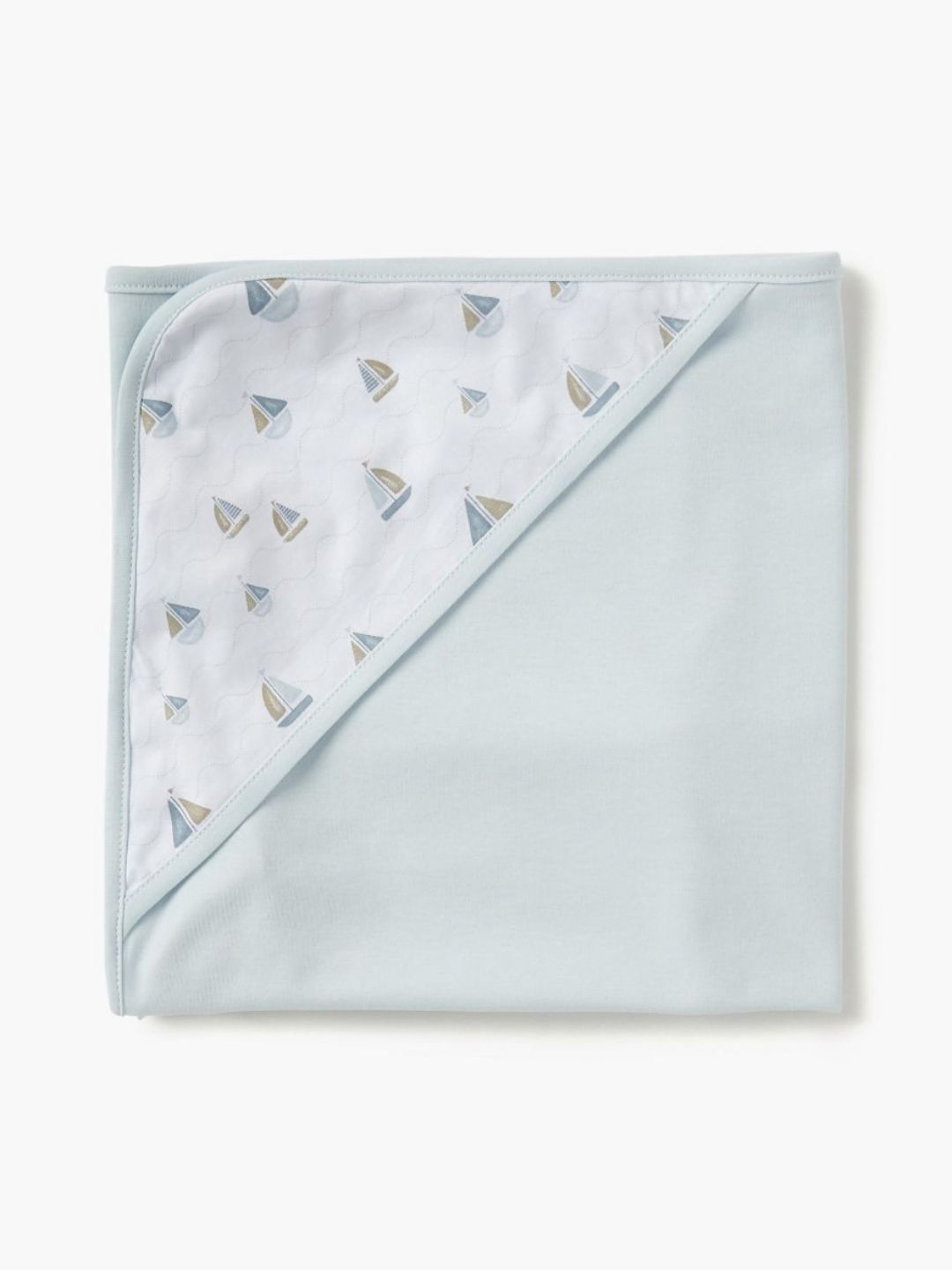 Giggles by Babyshop Kids-Unisex Blue & White Geometric Single Bed Blanket with Hood-image-33